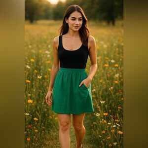 Express Black and Green Sleeveless dress 6